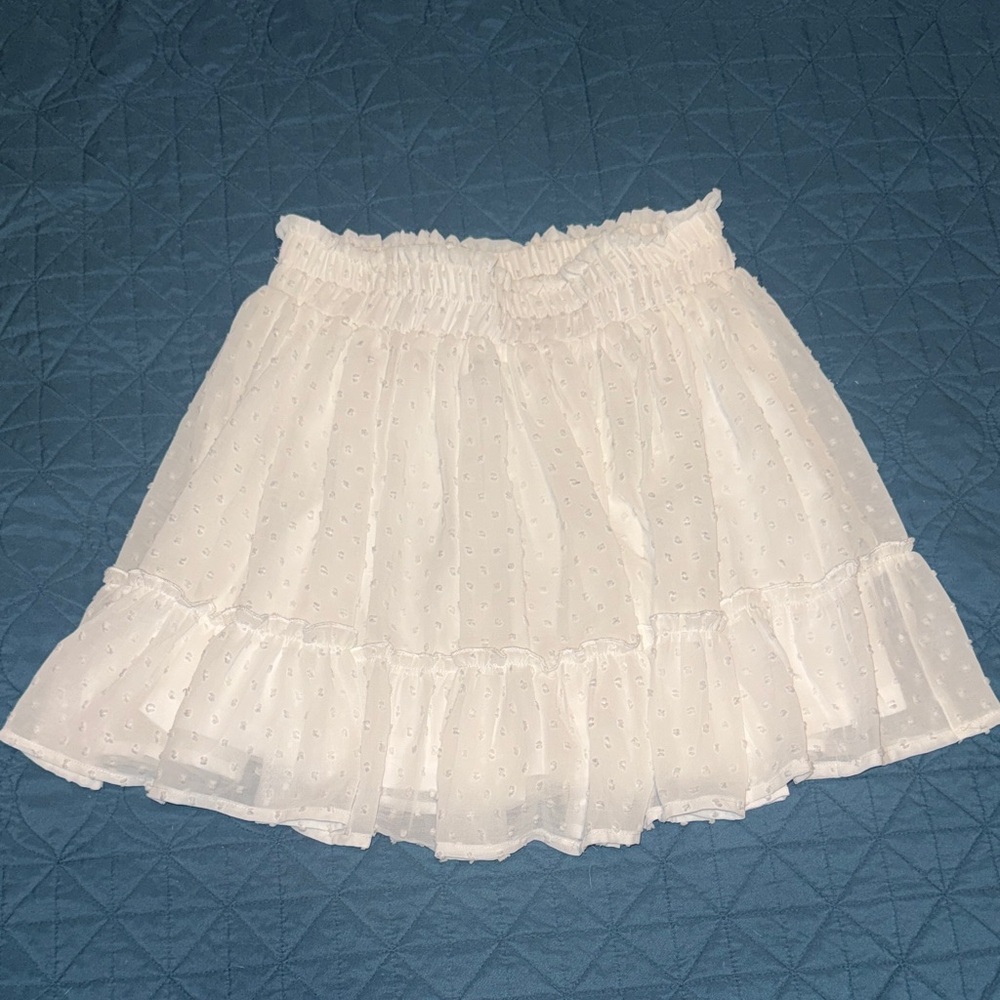 White Eyelet Ruffle Skirt - Women